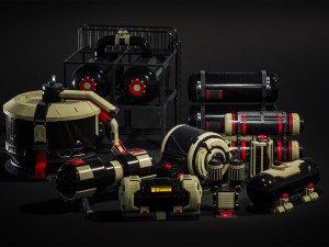 SciFi Barrels Props Modelo 3D