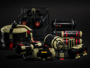 SciFi Barrels Props 3D Model