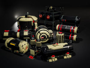 SciFi Barrels Props Modelo 3D