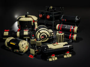 SciFi Barrels Props 3D Model