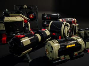 SciFi Barrels Props Modelo 3D