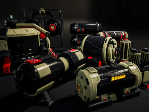 SciFi Barrels Props 3D Model