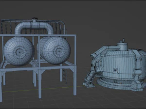 SciFi Barrels Props 3D Model