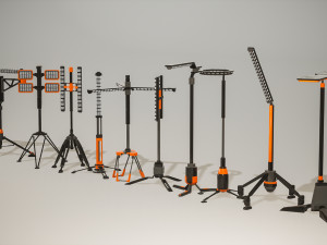 SciFi Lamps Props Model 3D