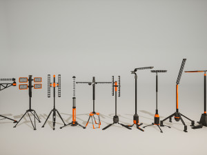 SciFi Lamps Props Model 3D
