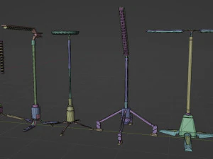SciFi Lamps Props 3D Model