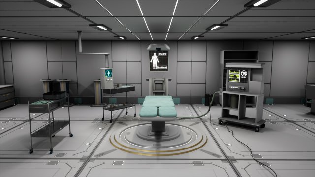 SciFi Space Medical Room 3D Model .c4d .max .obj .3ds .fbx .stl .blend 