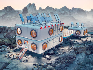 Modular Moon Station 3D Model