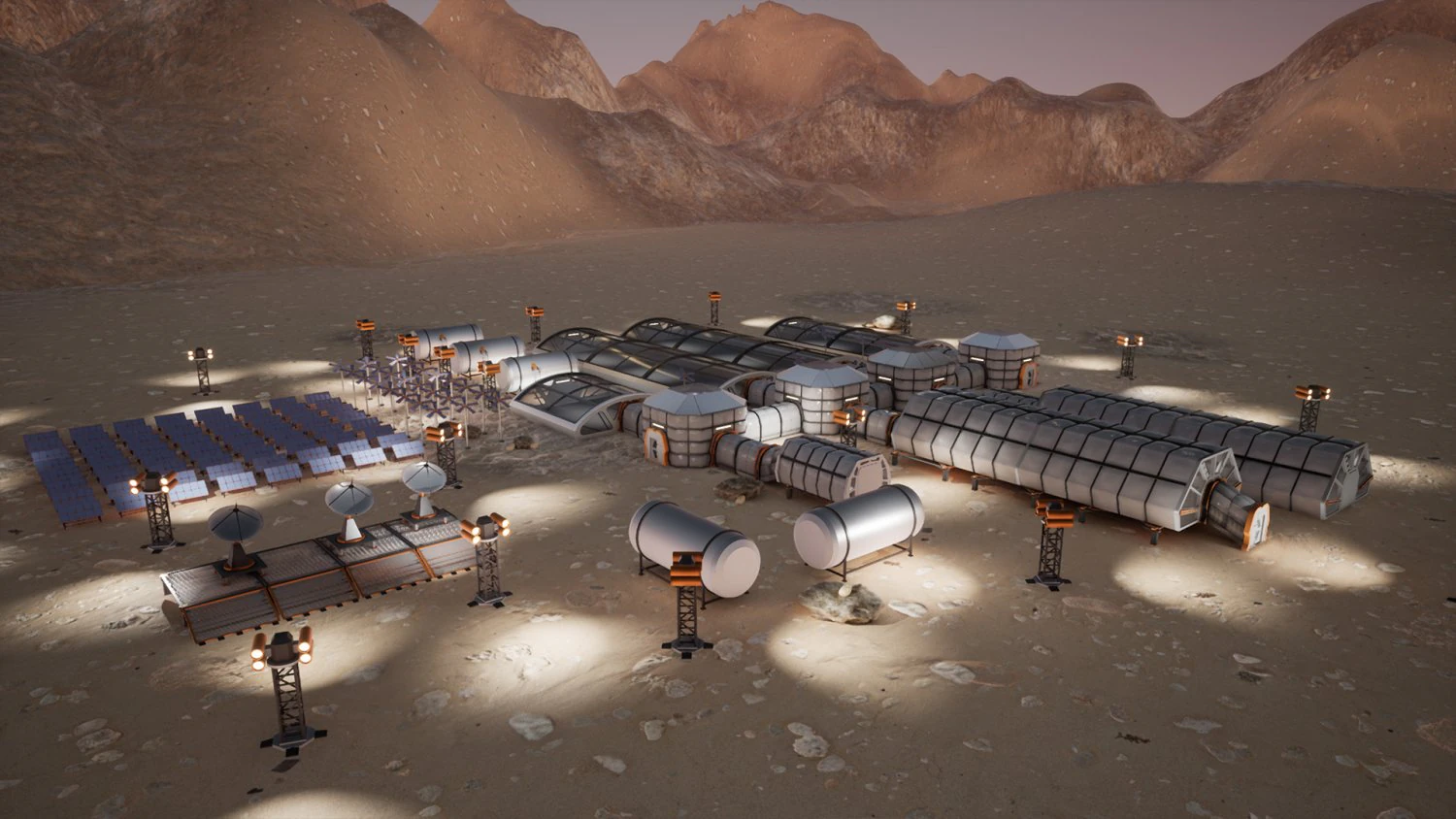 LowPoly Modular Space Station 3D Model .c4d .max .obj .3ds .fbx .stl .blend 