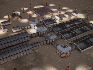 LowPoly Modular Space Station Modelo 3D