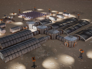 LowPoly Modular Space Station Modelo 3D