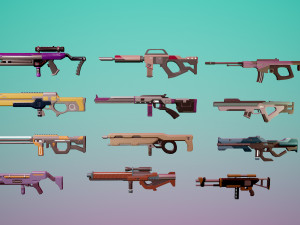 SciFi Rifles Bundle 3D-Modell