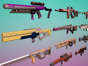 SciFi Rifles Bundle 3D Model