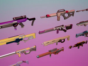 SciFi Rifles Bundle 3D Model
