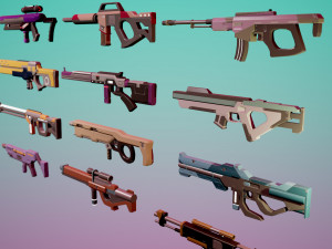 SciFi Rifles Bundle 3D-Modell