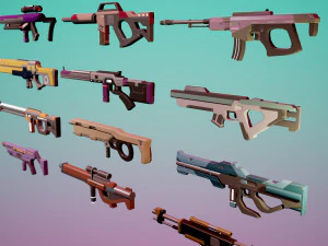 SciFi Rifles Bundle 3D Model
