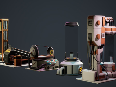 SciFi Cryo Chambers 3D Model