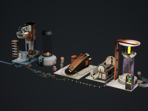SciFi Cryo Chambers 3D 모델