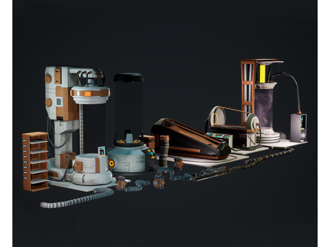 SciFi Cryo Chambers 3D 모델