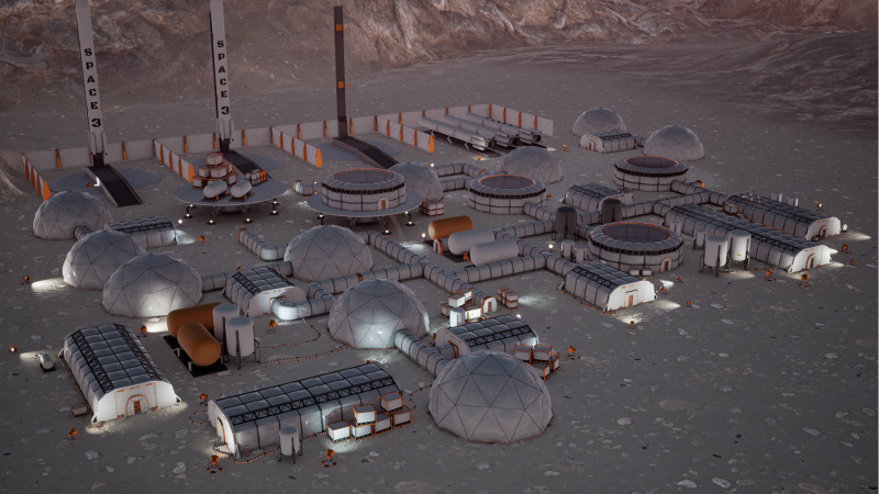 Low Poly Modular Space Station 02 3D Model .c4d .max .obj .3ds .fbx .stl .blend 
