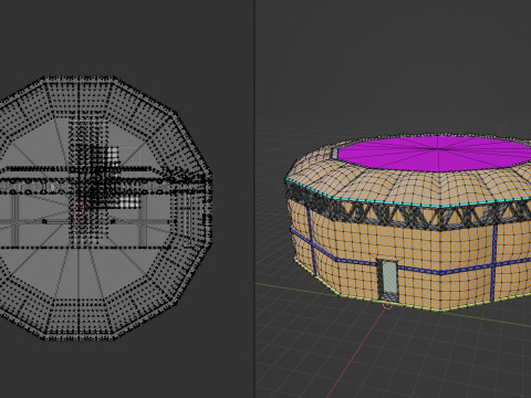 Low Poly Modular Space Station 02 3D Model