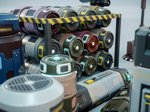 Sci-Fi Props Pack 3D Модель