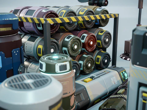 Sci-Fi Props Pack 3D Model