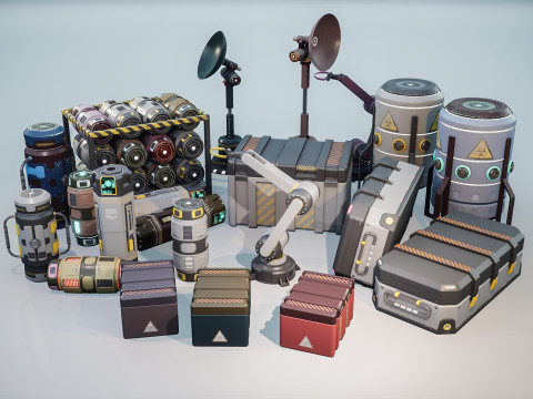 Sci-Fi Props Pack 3D Модель