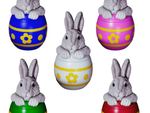 EASTER BUNNY EGG POT 3D Print Model