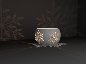 SNOWFLAKE CANDLE HOLDER 3D Print Model