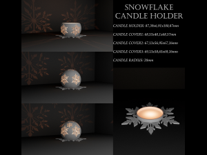 SNOWFLAKE CANDLE HOLDER 3D Print Model