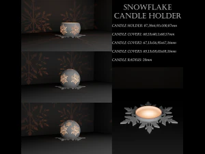 SNOWFLAKE CANDLE HOLDER 3D Print Model