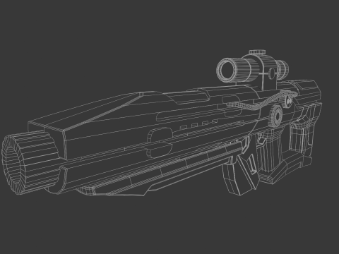 Sci-fi rifle Modelo 3D