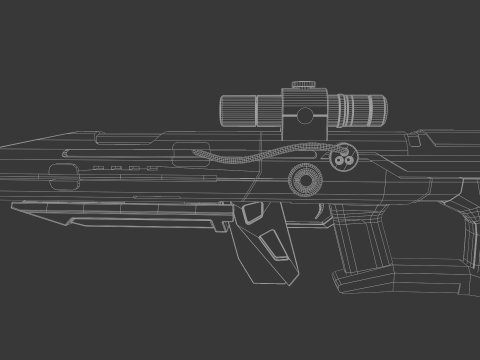 Sci-fi rifle Modelo 3D