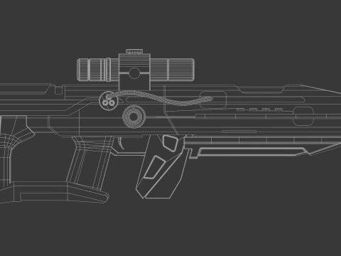 विज्ञान-फाई राइफल 3D मॉडल