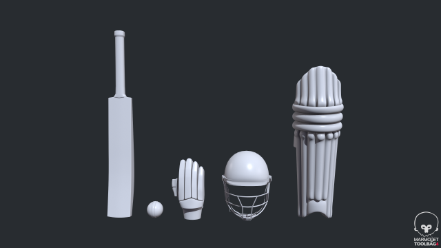 Cricket Kit 3D Model .c4d .max .obj .3ds .fbx .stl .blend 
