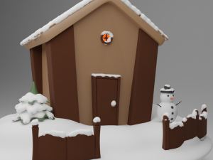 Cartoon winter house 3D Modell