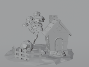 Autumn lowpoly house Modèle 3D
