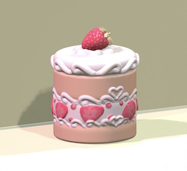 Short cake jewerly box 3D Print Model .c4d .max .obj .3ds .fbx .stl .blend 