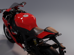 Yamaha R1 2015 Red and black Modello 3D