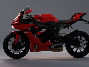 Yamaha R1 2015 Red and black Modello 3D