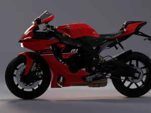 Yamaha R1 2015 Red and black 3D Model