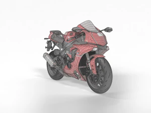 Yamaha R1 2015 Red and black 3D Model