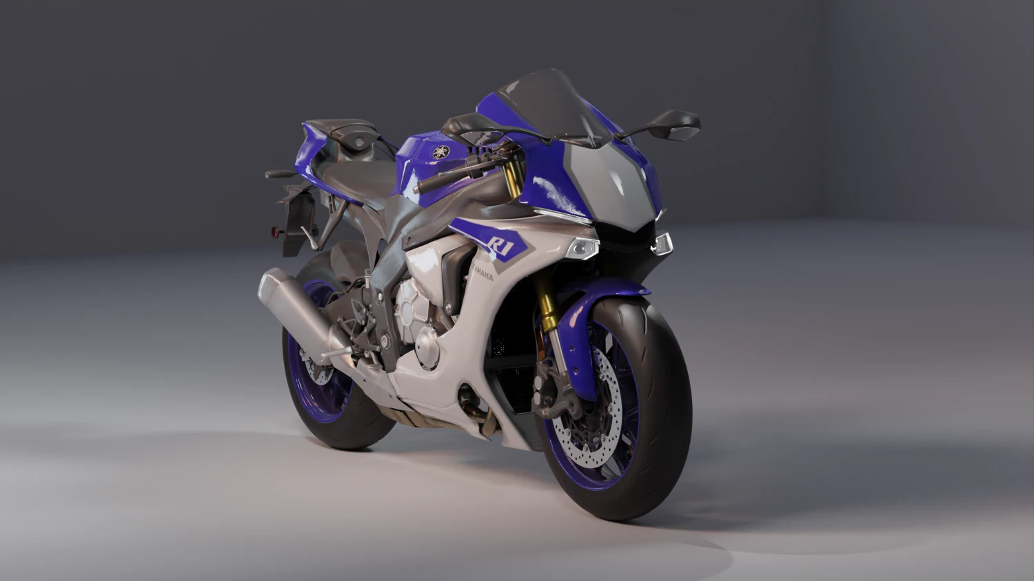 Yamaha R1 Rigged and Animated 3D Model .c4d .max .obj .3ds .fbx .stl .blend