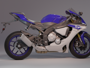 Yamaha R1 Rigged and Animated 3D 모델