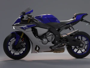 Yamaha R1 Rigged and Animated 3D Model