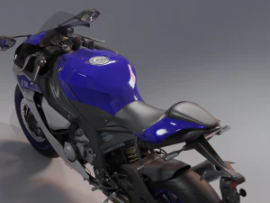 Yamaha R1 Rigged and Animated 3D Model