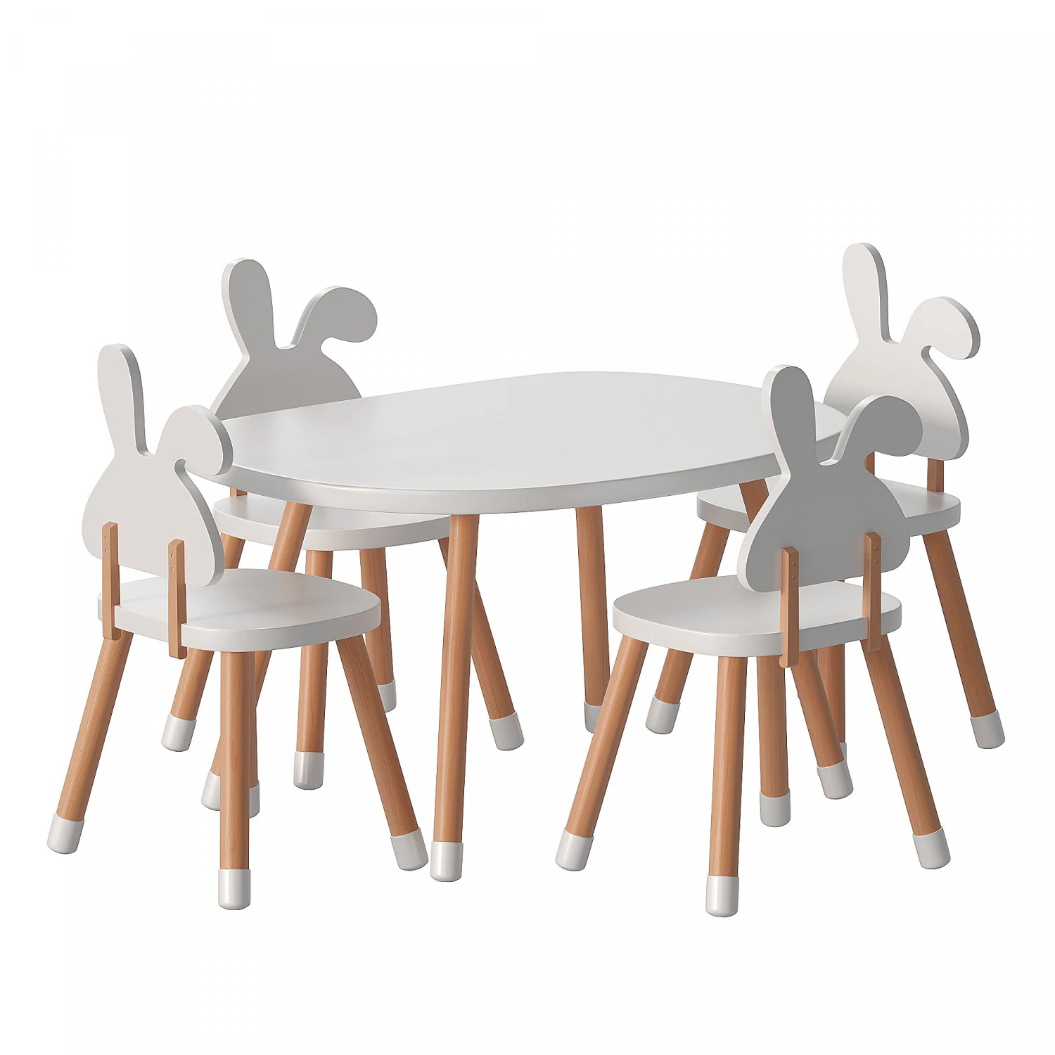 Premium Quality Kids Beech Table Chair 3D Model .c4d .max .obj .3ds .fbx .stl .blend 