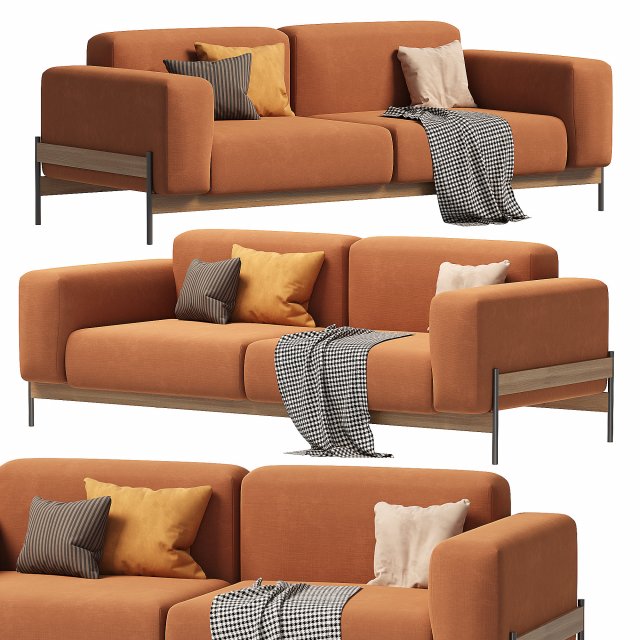 BOWIE Sofa By Wewood 3D Model .c4d .max .obj .3ds .fbx .stl .blend 