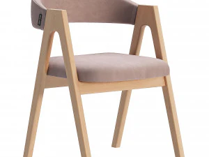 Cadeira Dublin tecido bege Modelo 3D